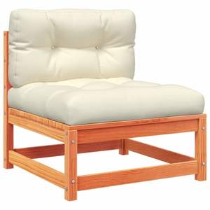 Ensemble de canapés de jardin en bois de pin massif brun ciré, tissu Oxford avec coton PP, mobilier d'extérieur élégant - Product Image 5