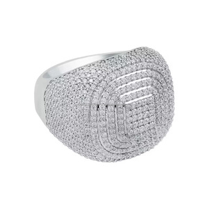 Customizable Hip Hop Cluster <b>Ring</b> <b>925</b> Sterling <b>Silver</b> Gold Rhodium Plating Prong Set Unisex Men's Women's Engagement/Party Gifts - Product Image 2