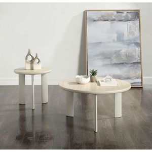 Table basse en céramique avec finition gris clair Ingram - Product Image 3