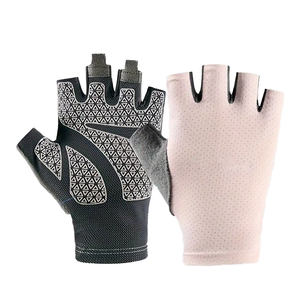 Guantes de Ciclismo Negros y Rojos de Medio Dedo, Guantes de Carreras con Agarre, Cierre de Gancho y Bucle, Protección de Palma, Unisex - Product Image 1