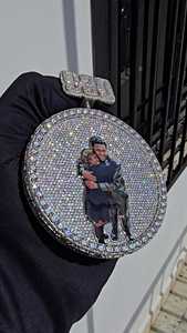 Lab Grown Custom Diamond <b>Pendant</b> Iced Out Heavy 160g 3 Inch 925 Silver 14K <b>Gold</b> Round Flipping Hip Hop Style Men's Charm Jewelry - Product Image 3
