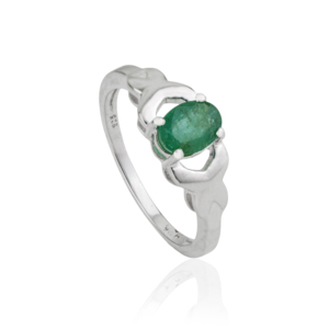 High Quality Beautiful 925 Sterling <b>Silver</b> Single Gemstone Natural <b>Emerald</b> <b>Ring</b> For Daily Wear & Wedding Parties Fine Jewelry - Product Image 1