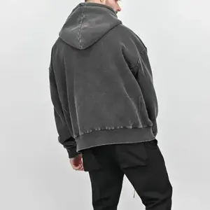 Sweat à capuche unisexe en molleton numérique délavé à l'acide, coupe ample, style streetwear, nouvelle collection, vintage, 100 % coton, haute qualité - Product Image 5