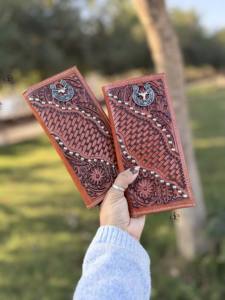 Latest Arrival <b>Men's</b> <b>Long</b> <b>Wallet</b> Hand Tooled Carving Leather Hot Sale Fashion Stylish Cash Holder Gift <b>for</b> Him - Product Image 2