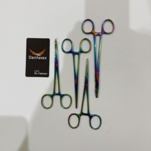 Hemostato Kelly Autoclavable de Primera Calidad Pinzas Quirúrgicas Rectas de 5.5 Pulgadas con Recubrimiento de Titanio Color Arcoíris, Fabricantes de Calidad Premium - Product Image 4