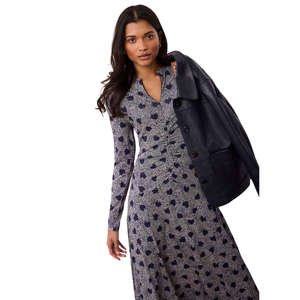 Vestido midi estampado para mujer, vestido de verano de cintura alta a la moda - Product Image 4