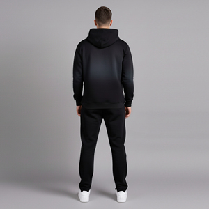 Conjunto Deportivo Casual de 2 Piezas para Hombre, Pantalones Deportivos Anchos y Gruesos, Sudadera Corta con Capucha, Transpirable, 100% Algodón, para Invierno - Product Image 3