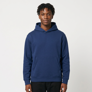 Sweat à capuche pour homme, manches longues, uni, avec poche, 100% coton, coupe oversize, fournisseur OEM USA - Product Image 2