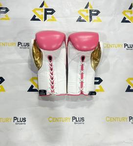 Nouvelles gants de boxe en cuir véritable de vachette, design élégant, haute qualité, blanc, rose, doré, avec lacets, logo personnalisé, pour l'entraînement. - Product Image 3