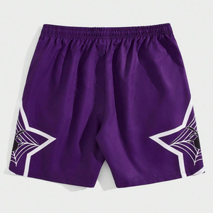 Pantalones Cortos Deportivos Personalizables para Hombre con Estampado de Telaraña de Los Ángeles, Cintura Media, Cordón Ajustable, Transpirables, Estilo Urbano, Poliéster - Product Image 2