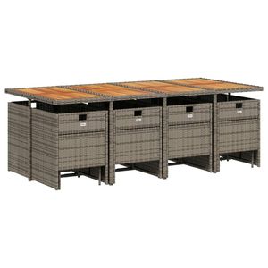 Juego de 12 Sillas de Comedor para Patio en Gris y Azul Marino, Conjuntos para Jardín - Product Image 3
