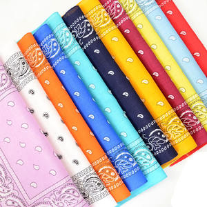 Wholesale Hot Selling Bulk 55*55cm Ethnic Solid Color Plain Blank Sport Recycled 100% Cotton <b>Square</b> Paisley Bandana <b>Scarf</b> - Product Image 6
