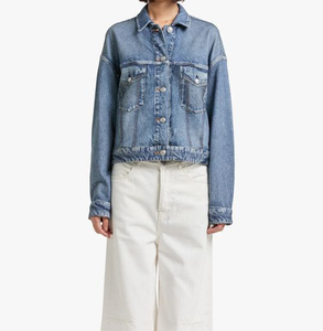Women <b>Denim</b> Jacket Patchwork Trendy Casual Streetwear Fashion <b>Coat</b> OEM Manufacturer OEM wholesale - Product Image 1