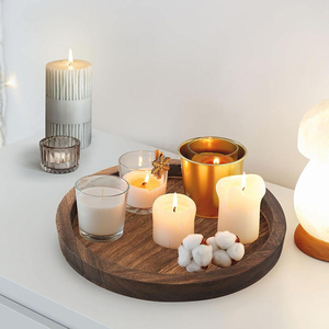 Bandeja Decorativa de Madera Estilo Rústico con Portavelas para Mesa de Centro, Estante de Almacenamiento para Encimera de Cocina Estilo Granja, Decoración - Product Image 2