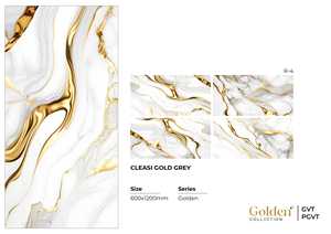 Baldosa de Porcelana con Aspecto de Mármol Aqua Gold, 600x1200mm, Brillante y Pulida, para Pisos y Paredes Interiores - Product Image 3