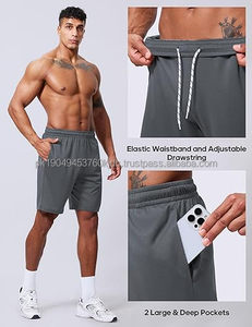 Men's Casual Classic Athletic Shorts with Front Logo High Street Style Breathable Quick Dry Cotton Sweat Shorts and Drawstring - Product Image 5