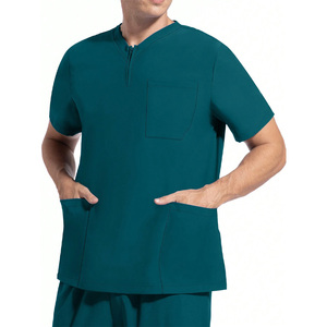 Mens <b>Scrub</b> <b>Top</b> Custom Logo Healthcare Apparel Shirt Lightweight Professional <b>Scrub</b> Wear For Medical Staff Members - Product Image 4