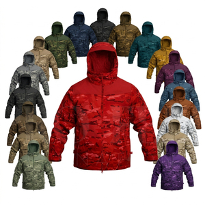 Hot Sale Customized All Over Printed Camouflage Waterproof Outdoor Hooded Jacket Lightweight Windproof Polyester <b>Coat</b> for Men - Product Image 1