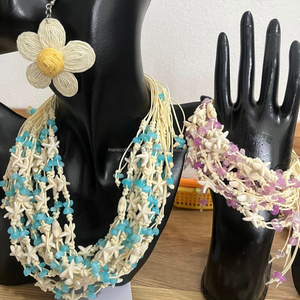 Boucles d'oreilles à breloques florales de style vintage pour femmes, tissées à la main, écologiques, personnalisées, multifonctionnelles, gain de place, motif floral, pour l'été - Product Image 3