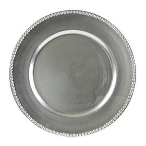 Round <b>Metal</b> Charger Plate With Engraved Floral Pattern Classic Design Durable Tableware Or Wedding Events Use Antique Plates - Product Image 3