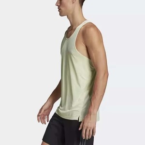 Camiseta sin mangas transpirable de poliéster/algodón para hombre, de color liso, cómoda, con encaje frontal y logotipo personalizado al por mayor - Product Image 2