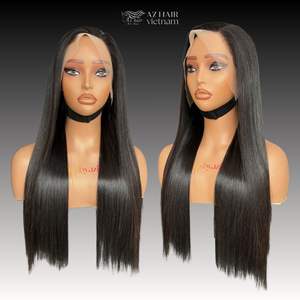 Perruques en cheveux humains vietnamiens en gros, sans colle, longues, différentes couleurs, cheveux vierges Remy, cuticules alignées, perruques à dentelle frontale - Product Image 4
