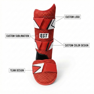 Custom Baseball Leg Guard Leg <b>Protector</b> with Foot Cover Double Strap Closure Breathable Mesh Sports Protective Gear - Product Image 4