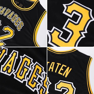 Camiseta de Baloncesto Personalizada Negra y Roja de Malla Transpirable Unisex para Adultos con Nombre y Número del Equipo Impresos por Transferencia Térmica en Poliéster - Product Image 6