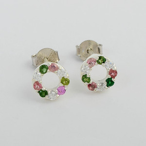 New Best-Selling Multi Gemstone Lightweight <b>Fine</b> <b>Stud</b> <b>Earrings</b> Latest Design 925 Sterling Solid Silver Women's Wear <b>Fine</b> Jewelry - Product Image 4