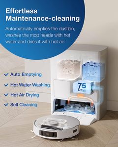 Robot aspirateur et serpillière T20, lavage à l'eau chaude, vidange automatique, séchage à l'air chaud, aspiration 6000Pa, serpillière rotative turbo - Product Image 2