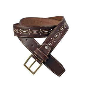 Cinturón de Cuero Genuino Estilo Retro con Hebilla Metálica, Diseños Personalizables OEM ODM y Cinturones Vintage Duraderos Hechos a Mano para Hombre - Product Image 4