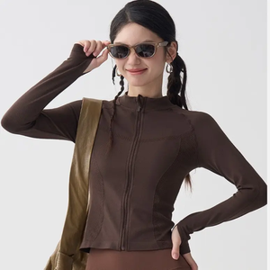 Women Men Yoga <b>Jacket</b> Slim Fit Eco-Friendly Breathable Quick Dry Stand Collar Activewear Fitness <b>Workout</b> - Product Image 3