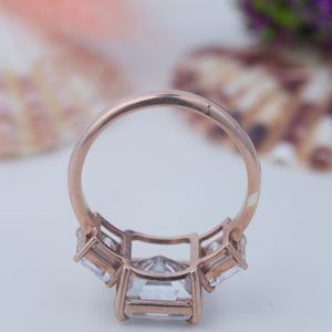 High Quality <b>925</b> Sterling <b>Silver</b> Gold Plated Moissanite Cluster <b>Rings</b> Bezel Setting Faceted Cut Classic Engagement Gift - Product Image 5
