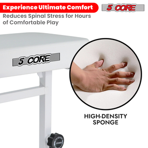5 Core Metal Keyboard Bench 3" Padded Cushioned Piano <b>Stool</b> <b>Height</b> <b>Adjustable</b> Guitar Seat Folding Portable - Product Image 6