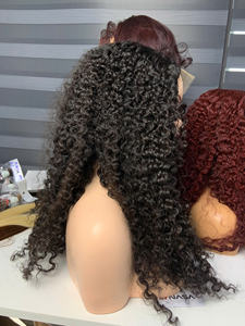 Vente en gros de haute qualité Remy vietnamien en vrac longs cheveux bouclés dentelle fermeture perruque noir brun couleur - Product Image 2