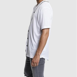 New High Quality 100% Polyester Baseball Jersey Quick Dry Breathable Anti-Bacterial V-neck Half Sleeve Comfortable for Men - Product Image 4