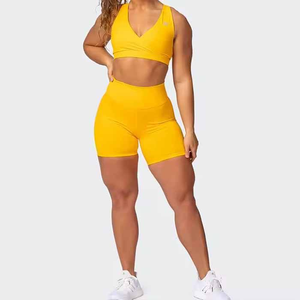 Custom <b>Women's</b> High Elastic Waist Breathable Spandex/Nylon Solid Loose Casual Sport Hot Yoga <b>Shorts</b> with Custom Logo - Product Image 5