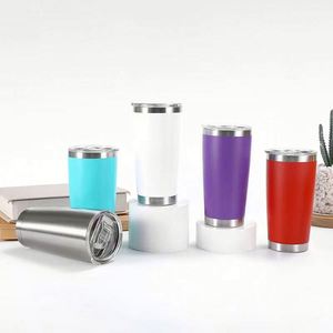 Bouteille isotherme personnalisable en acier inoxydable à double paroi de 20oz et 30oz pour café, vin et eau, avec paille et logo personnalisé, vente en gros - Product Image 1