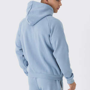 Sudadera con Capucha para Hombre, Diseño 2026, Color Azul Claro, 100% Algodón, Hombros Caídos, Estilo Oversize, para Invierno - Product Image 3