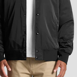 Chaqueta Acolchada Negra para Hombre, con Capucha, Cuello Alto, Cierre de Cremallera, Alta Visibilidad, Color Sólido, Poliéster/Algodón, Estilo Casual, Talla XS - Product Image 3