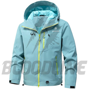 Chaqueta Impermeable con Capucha Unisex Bloodline, Manga Larga, Estampada, Azul Claro, Ropa de Invierno para Exteriores - Product Image 6