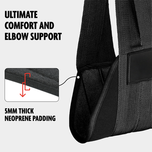 Sangles abdominales rembourrées en nylon Elite pour barre de traction, sangles de maintien robustes avec anneau en D, support large pour les bras, équipement de gym pour exercices de levage des jambes - Product Image 3