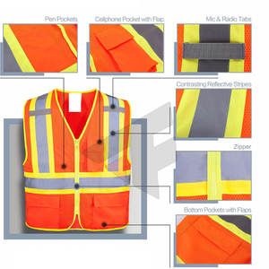 Safety Vest <b>Construction</b> Safety <b>Jacket</b> Road Riding <b>Work</b> Safety Security Reflective Vest - Product Image 5