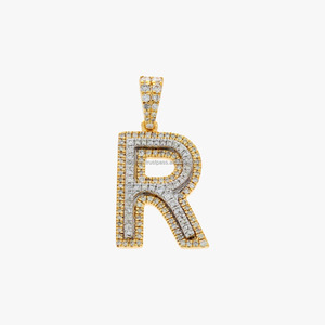 Colgante de estilo Hip Hop de oro blanco/amarillo de 10 quilates personalizado, diamantes naturales de 0,39 quilates, abalorio de plata de 2,6g para compromiso/boda - Product Image 4