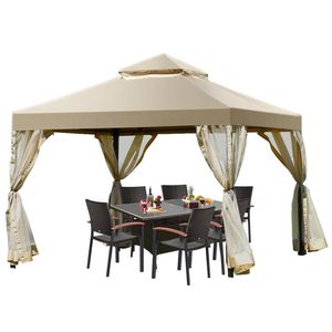 Gazebo de 2 Niveles para Exteriores de 3 Metros x 3 Metros con Estructura sin Tornillos, Pérgola, Refugio - Product Image 2