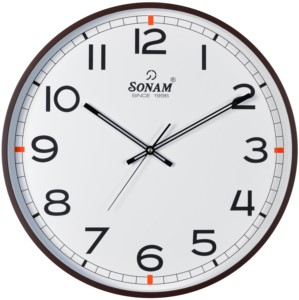 Horloge murale ronde SONAM en quartz, analogique, silencieuse, en plastique, design minimaliste pour salon, chambre à coucher, salle à manger, bureau d'entreprise - Product Image 6