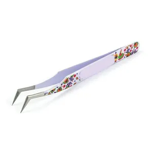 Verified Supplier Custom Lash Tweezers Fiber Tips Diamond Grips Straight Volume Fiber Tip Eyelash Tweezers For Ladies