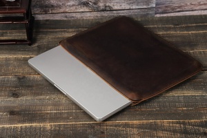 Crazy Horse Genuine Leather <b>Laptop</b> Sleeve Bag Protective <b>Cover</b> <b>for</b> Pro LLS-0066B - Product Image 2