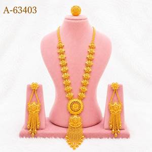 ชุดเครื่องประดับเจ้าสาว ต่างหูพร้อมสร้อยคอ ชุบทอง 24K ประดับเพชรซิคอน จาก Trendy MOLL JEWELLERS รับรองโดยผู้ที่ไม่ใช่ฝ่ายใด A-63404 - Product Image 6