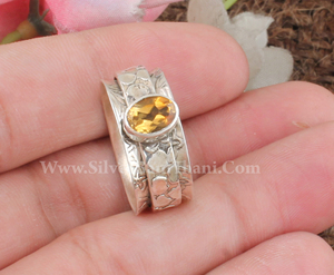 Bague de mariage en citrine naturelle, argent sterling 925, pierre précieuse jaune pour femme, pierre de naissance de novembre, bijoux fins, vente en gros - Product Image 3
